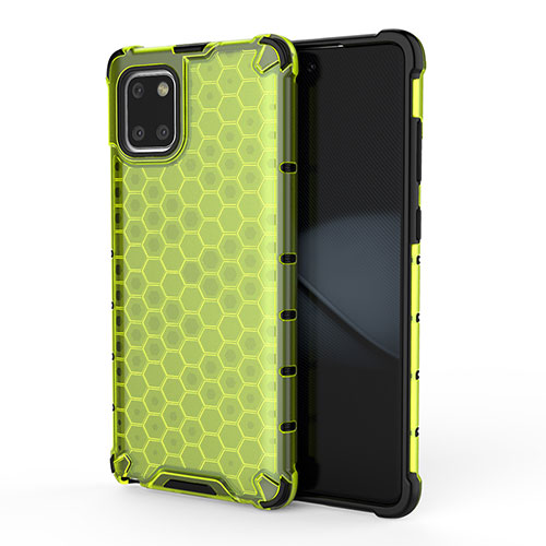 Silicone Transparent Frame Case Cover 360 Degrees AM1 for Samsung Galaxy M60s Green