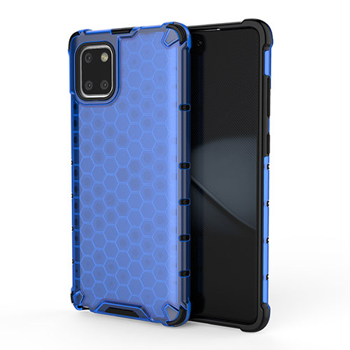 Silicone Transparent Frame Case Cover 360 Degrees AM1 for Samsung Galaxy Note 10 Lite Blue