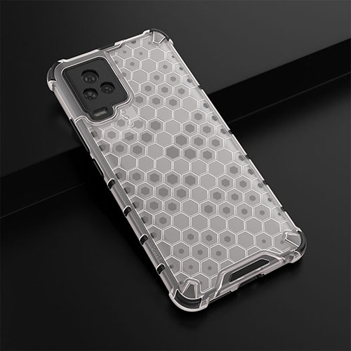 Silicone Transparent Frame Case Cover 360 Degrees AM1 for Vivo iQOO 7 5G White