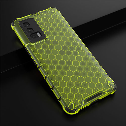 Silicone Transparent Frame Case Cover 360 Degrees AM1 for Vivo iQOO Neo5 5G Green