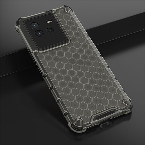 Silicone Transparent Frame Case Cover 360 Degrees AM1 for Vivo iQOO Neo6 SE 5G Black