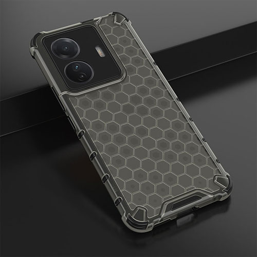 Silicone Transparent Frame Case Cover 360 Degrees AM1 for Vivo iQOO Z6 Pro 5G Black