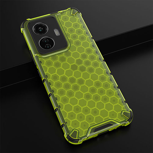 Silicone Transparent Frame Case Cover 360 Degrees AM1 for Vivo T1 4G Green