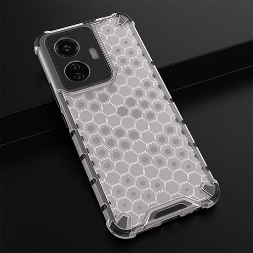 Silicone Transparent Frame Case Cover 360 Degrees AM1 for Vivo T1 4G White