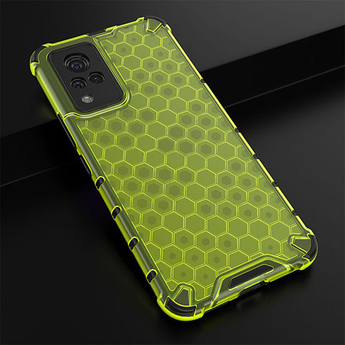 Silicone Transparent Frame Case Cover 360 Degrees AM1 for Vivo V21 5G Green