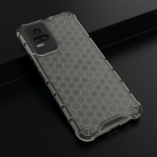 Silicone Transparent Frame Case Cover 360 Degrees AM1 for Vivo V21e 4G Black