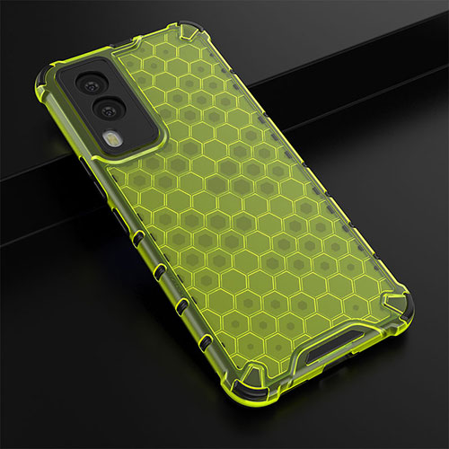 Silicone Transparent Frame Case Cover 360 Degrees AM1 for Vivo V21e 5G Green