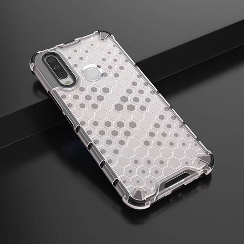 Silicone Transparent Frame Case Cover 360 Degrees AM1 for Vivo Y11 White