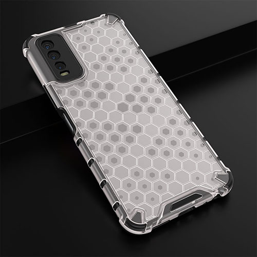 Silicone Transparent Frame Case Cover 360 Degrees AM1 for Vivo Y12A White