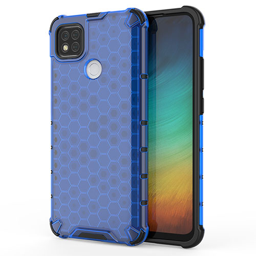 Silicone Transparent Frame Case Cover 360 Degrees AM1 for Xiaomi POCO C3 Blue