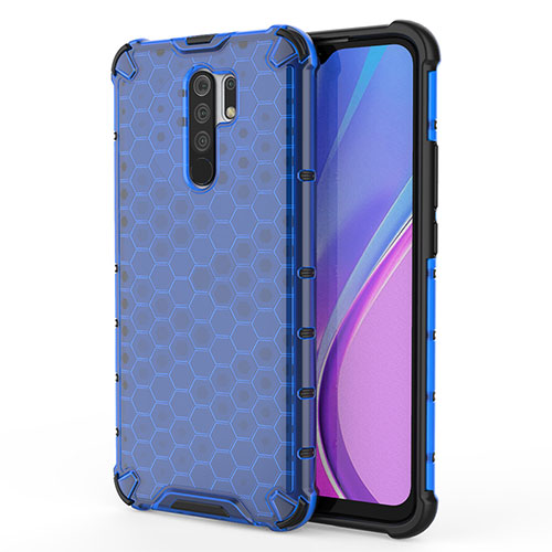 Silicone Transparent Frame Case Cover 360 Degrees AM1 for Xiaomi Poco M2 Blue