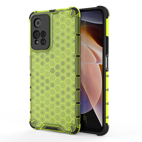 Silicone Transparent Frame Case Cover 360 Degrees AM1 for Xiaomi Poco X4 NFC Green