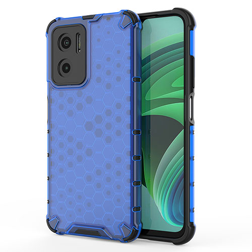 Silicone Transparent Frame Case Cover 360 Degrees AM1 for Xiaomi Redmi 11 Prime 5G Blue