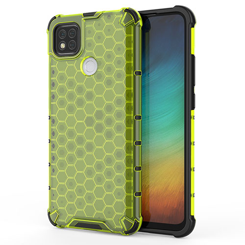 Silicone Transparent Frame Case Cover 360 Degrees AM1 for Xiaomi Redmi 9 India Green