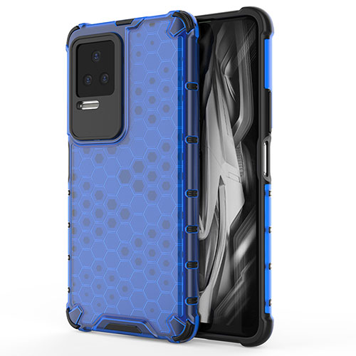 Silicone Transparent Frame Case Cover 360 Degrees AM1 for Xiaomi Redmi K50 5G Blue