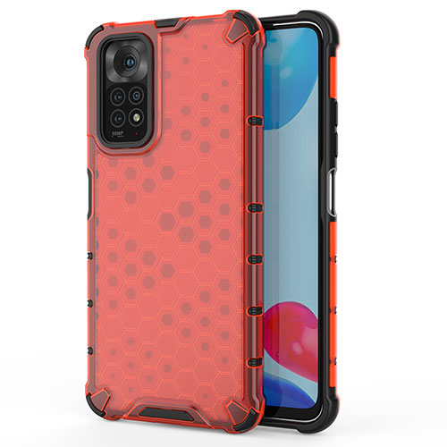 Silicone Transparent Frame Case Cover 360 Degrees AM1 for Xiaomi Redmi Note 11 4G (2022) Red