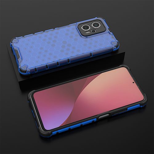 Silicone Transparent Frame Case Cover 360 Degrees AM1 for Xiaomi Redmi Note 11T Pro+ Plus 5G Blue