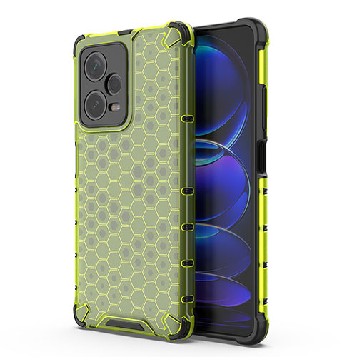 Silicone Transparent Frame Case Cover 360 Degrees AM1 for Xiaomi Redmi Note 12 Explorer Green