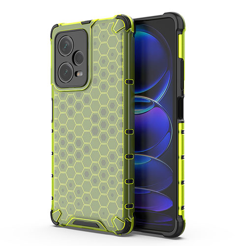 Silicone Transparent Frame Case Cover 360 Degrees AM1 for Xiaomi Redmi Note 12 Pro+ Plus 5G Green
