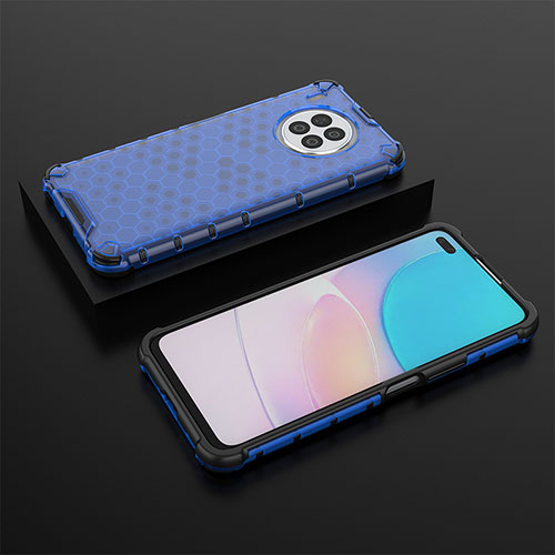 Silicone Transparent Frame Case Cover 360 Degrees AM2 for Huawei Honor 50 Lite Blue