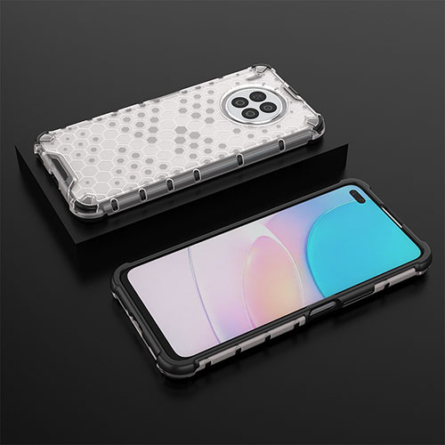 Silicone Transparent Frame Case Cover 360 Degrees AM2 for Huawei Honor 50 Lite White