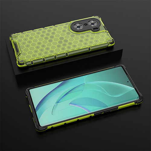 Silicone Transparent Frame Case Cover 360 Degrees AM2 for Huawei Honor 60 5G Green