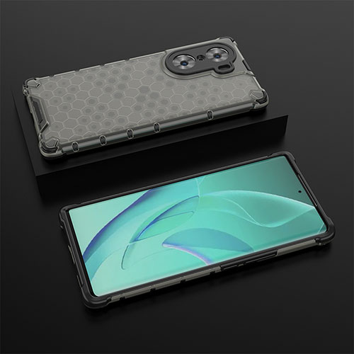 Silicone Transparent Frame Case Cover 360 Degrees AM2 for Huawei Honor 60 Pro 5G Black