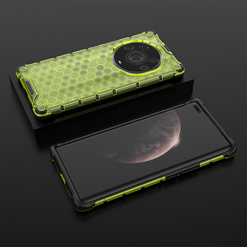 Silicone Transparent Frame Case Cover 360 Degrees AM2 for Huawei Honor Magic3 Pro+ Plus 5G Green