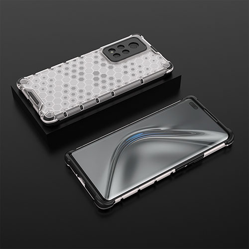 Silicone Transparent Frame Case Cover 360 Degrees AM2 for Huawei Honor V40 5G White