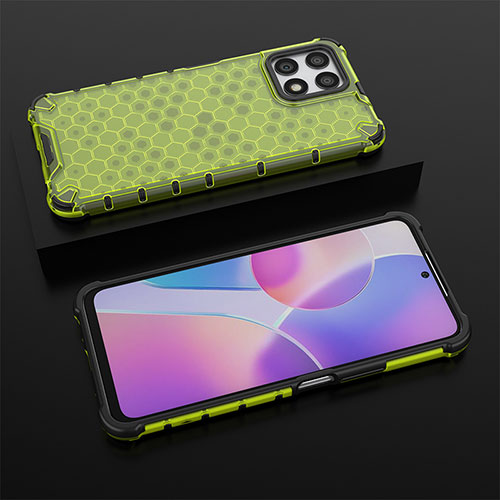 Silicone Transparent Frame Case Cover 360 Degrees AM2 for Huawei Honor X30i Green