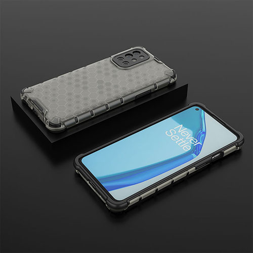 Silicone Transparent Frame Case Cover 360 Degrees AM2 for OnePlus 9R 5G Black