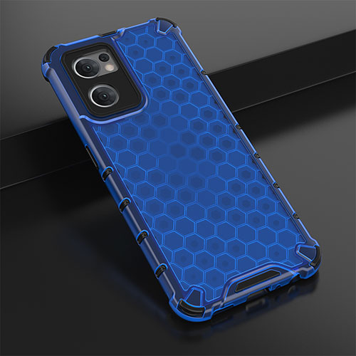 Silicone Transparent Frame Case Cover 360 Degrees AM2 for OnePlus Nord CE 2 5G Blue