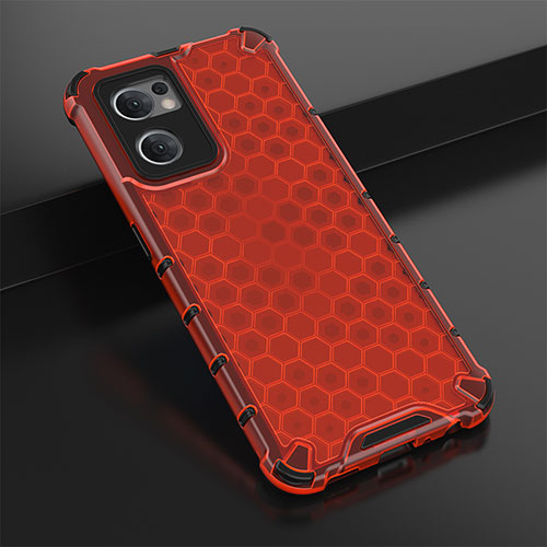 Silicone Transparent Frame Case Cover 360 Degrees AM2 for OnePlus Nord CE 2 5G Red