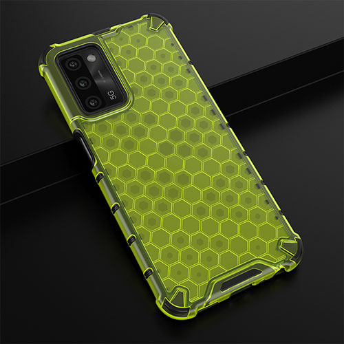 Silicone Transparent Frame Case Cover 360 Degrees AM2 for Oppo A53s 5G Green