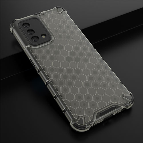 Silicone Transparent Frame Case Cover 360 Degrees AM2 for Oppo A74 4G Black