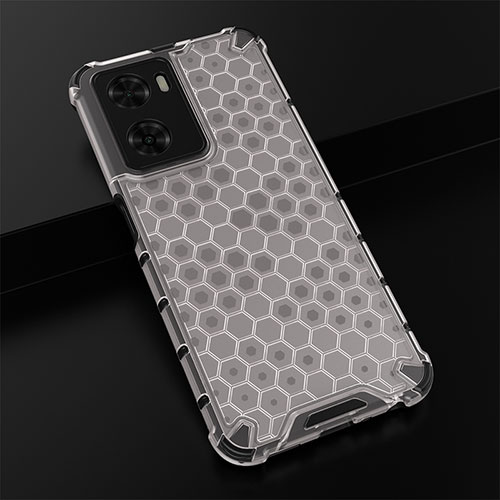 Silicone Transparent Frame Case Cover 360 Degrees AM2 for Oppo A77 4G White