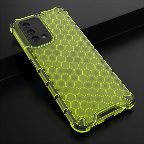 Silicone Transparent Frame Case Cover 360 Degrees AM2 for Oppo A95 4G Green