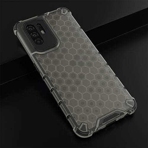 Silicone Transparent Frame Case Cover 360 Degrees AM2 for Oppo A95 5G Black