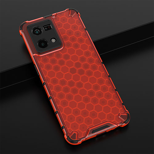 Silicone Transparent Frame Case Cover 360 Degrees AM2 for Oppo F21 Pro 4G Red