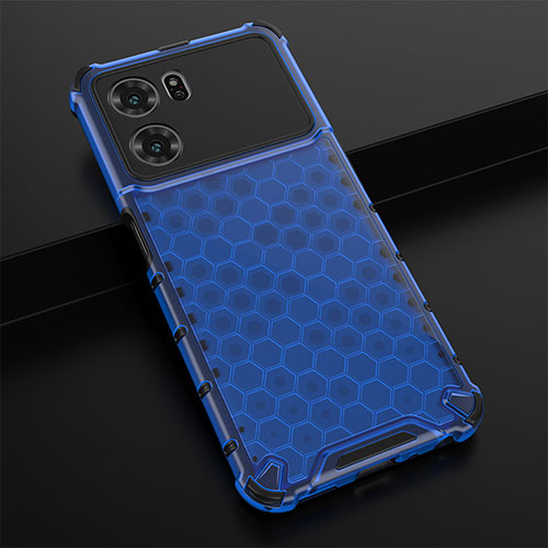 Silicone Transparent Frame Case Cover 360 Degrees AM2 for Oppo K10 5G Blue