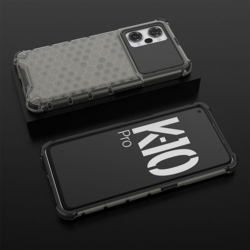 Silicone Transparent Frame Case Cover 360 Degrees AM2 for Oppo K10 Pro 5G Black