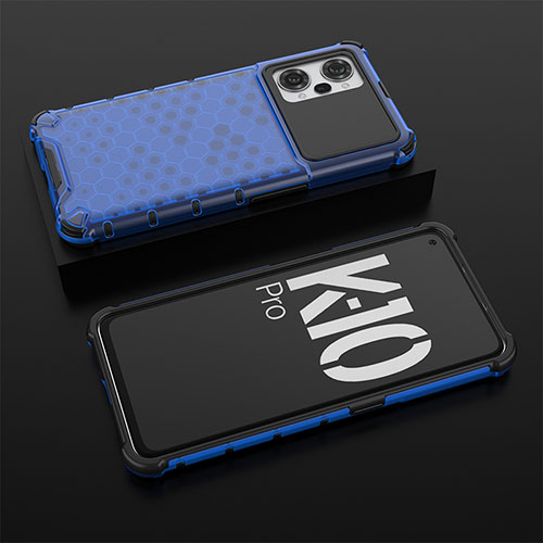 Silicone Transparent Frame Case Cover 360 Degrees AM2 for Oppo K10 Pro 5G Blue