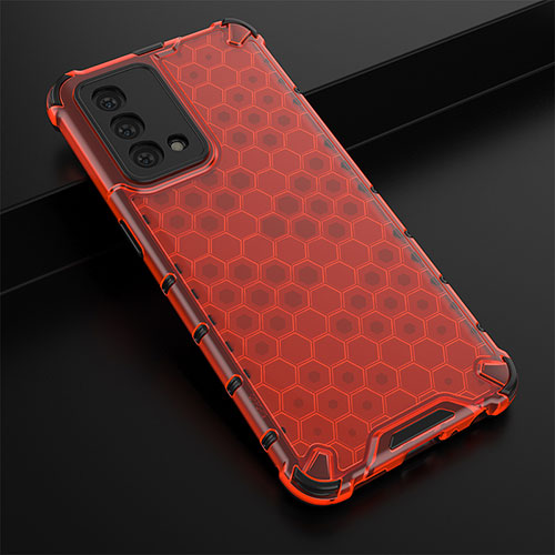 Silicone Transparent Frame Case Cover 360 Degrees AM2 for Oppo K9 5G Red