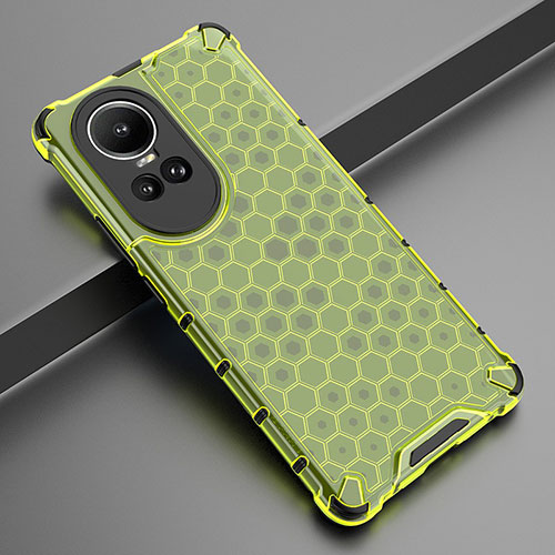 Silicone Transparent Frame Case Cover 360 Degrees AM2 for Oppo Reno10 5G Green