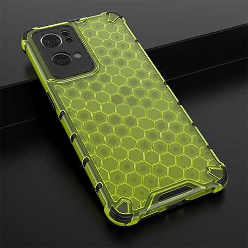 Silicone Transparent Frame Case Cover 360 Degrees AM2 for Oppo Reno7 Pro 5G Green