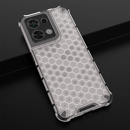 Silicone Transparent Frame Case Cover 360 Degrees AM2 for Oppo Reno8 5G White