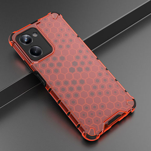 Silicone Transparent Frame Case Cover 360 Degrees AM2 for Realme 10 Pro 5G Red