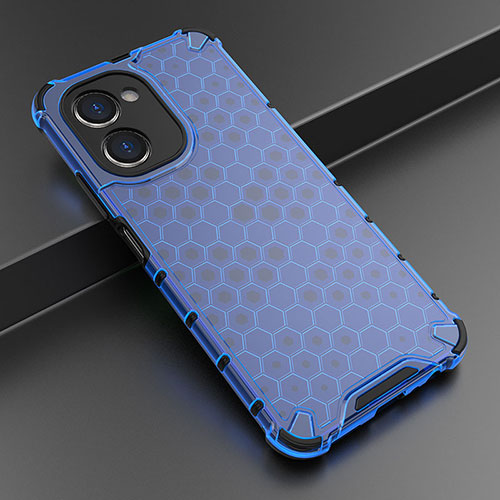 Silicone Transparent Frame Case Cover 360 Degrees AM2 for Realme C33 (2023) Blue