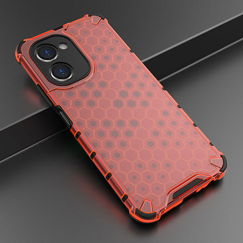 Silicone Transparent Frame Case Cover 360 Degrees AM2 for Realme C33 (2023) Red