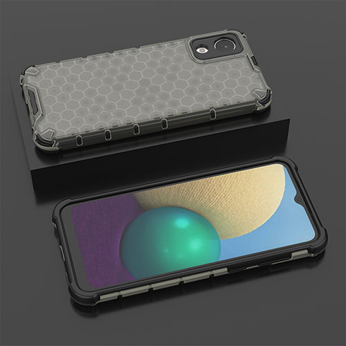 Silicone Transparent Frame Case Cover 360 Degrees AM2 for Samsung Galaxy A03 Core Black